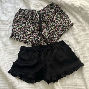 H&M Satin Pajama Shorts Set